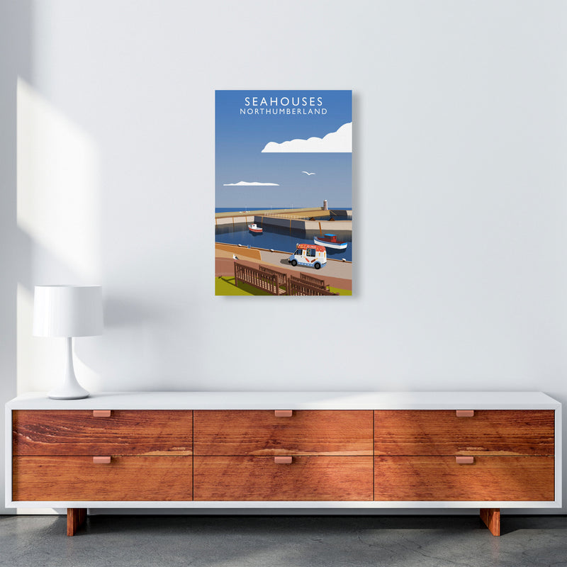 Seahouses (Portrait) by Richard O'Neill A2 Canvas