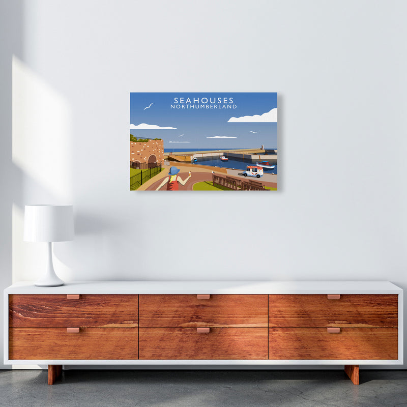 Seahouses Northumberland Framed Digital Art Print by Richard O'Neill A2 Canvas