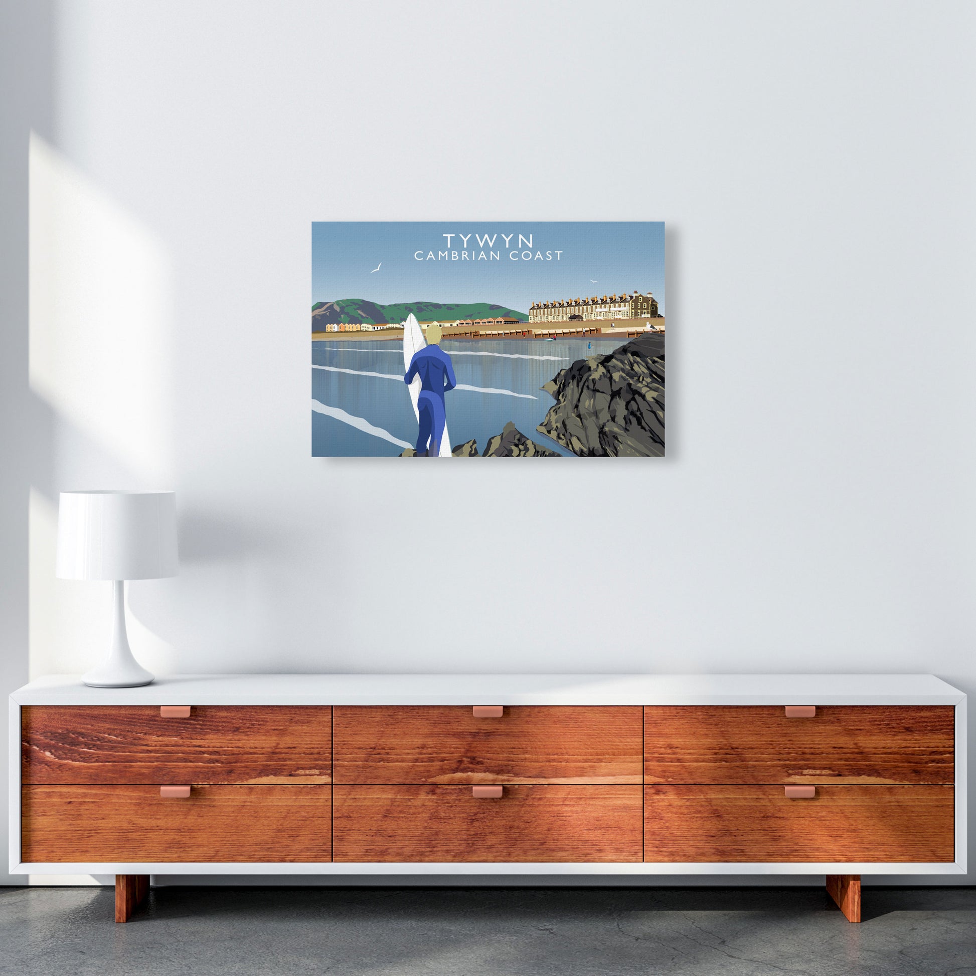 Tywyn Cambrian Coast Framed Digital Art Print by Richard O'Neill A2 Canvas