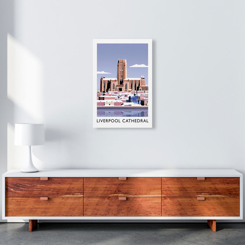 Liverpool Cathedral In Snow Portrait by Richard O'Neill A2 Canvas