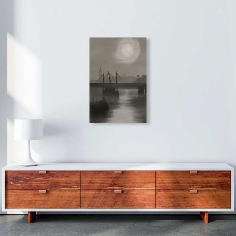 London In Fog Portrait by Richard O'Neill A2 Canvas