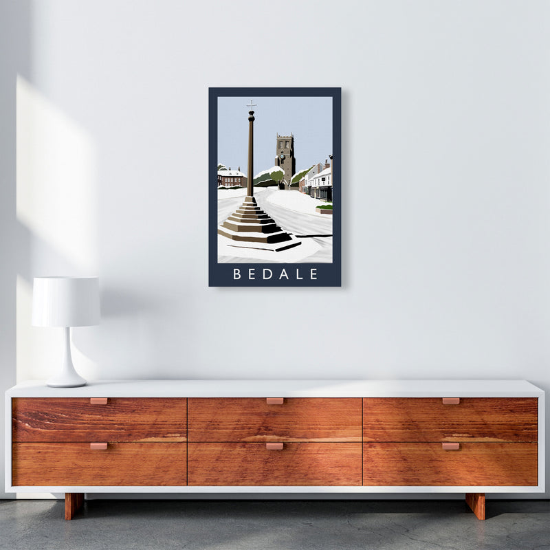 Bedale In Snow Portrait by Richard O'Neill A2 Canvas