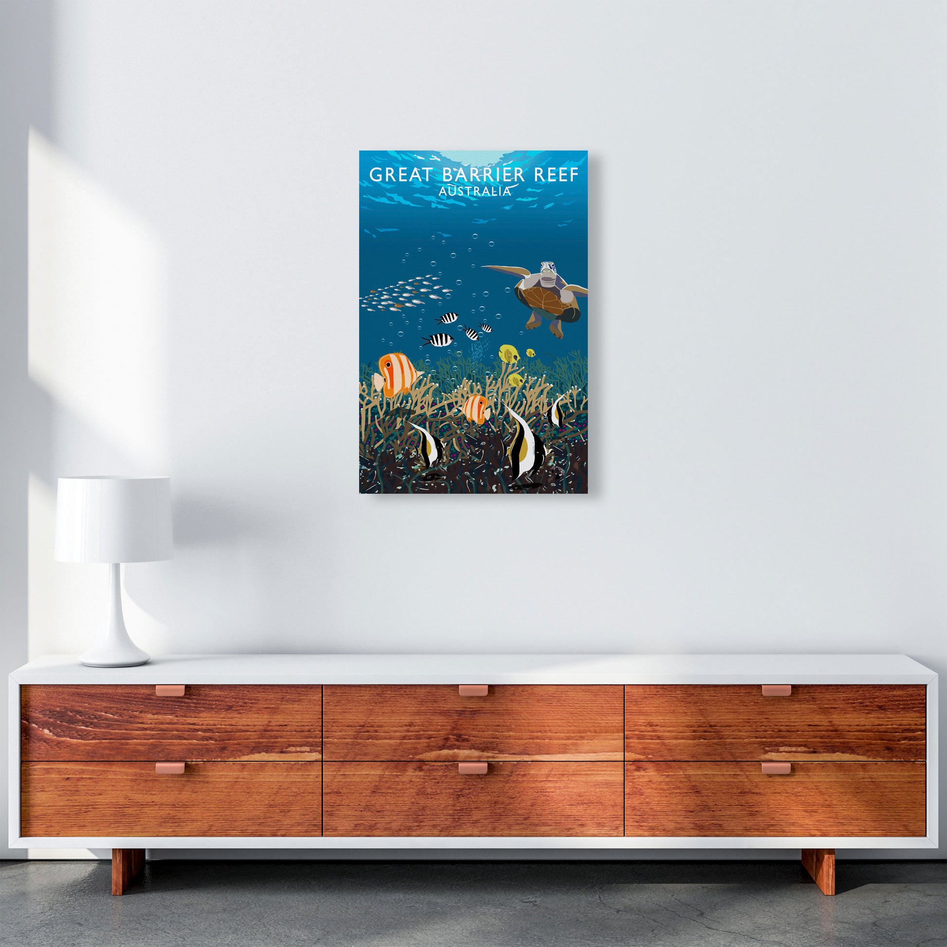 Great Barrier Reef Australia Art Print by Richard O'Neill A2 Canvas