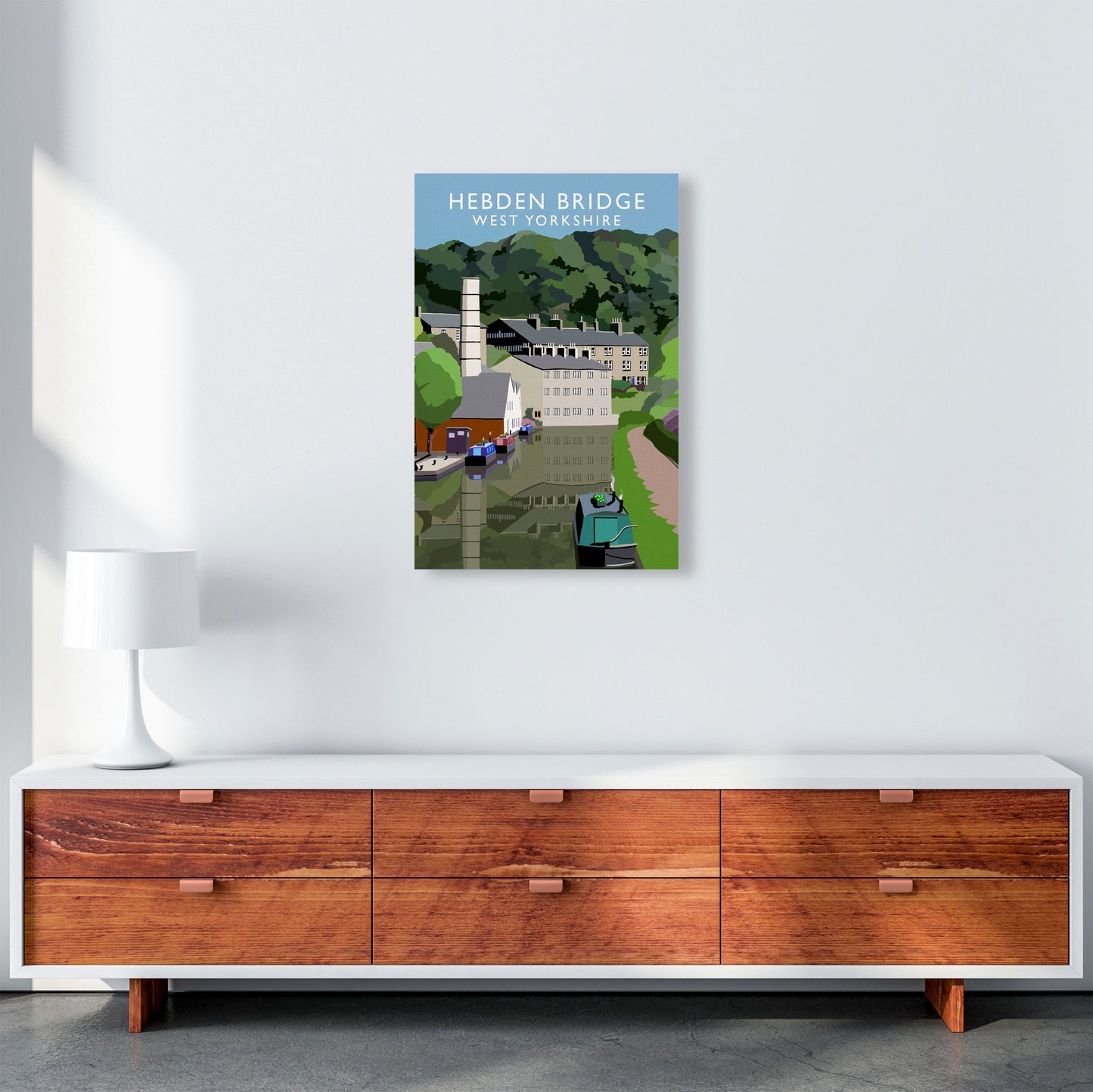 Hebden Bridge West Yorkshire Travel Art Print by Richard O'Neill A2 Canvas