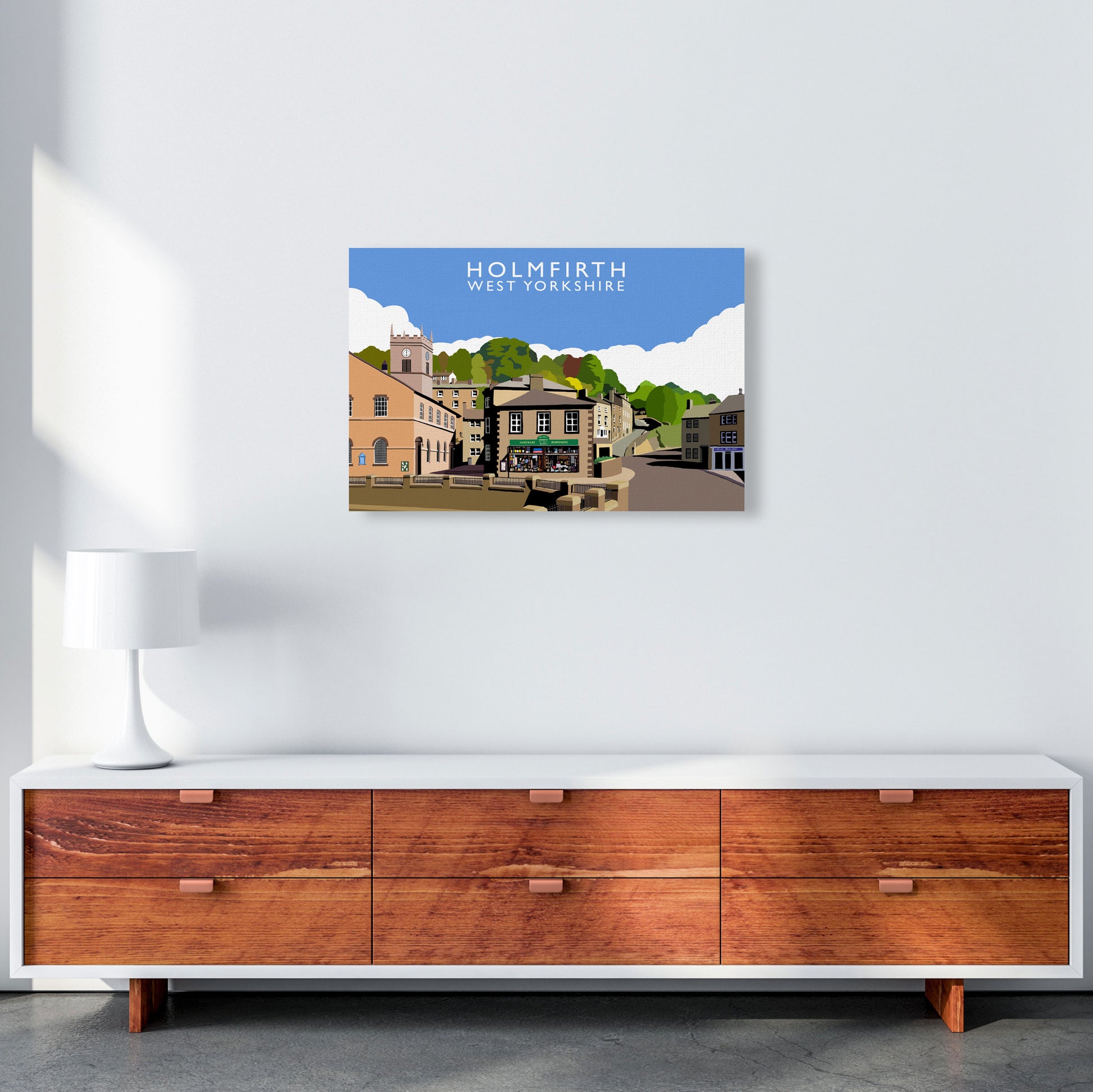 Holmfirth West Yorkshire Framed Digital Art Print by Richard O'Neill A2 Canvas