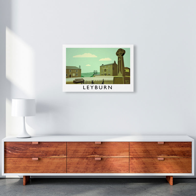 Leyburn Travel Art Print by Richard O'Neill, Framed Wall Art A2 Canvas