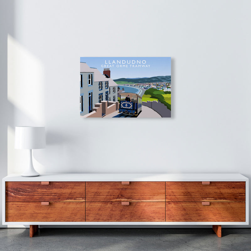Llandudno Great Orme Tramway Travel Art Print by Richard O'Neill A2 Canvas