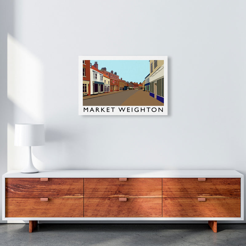 Market Weighton Travel Art Print by Richard O'Neill, Framed Wall Art A2 Canvas