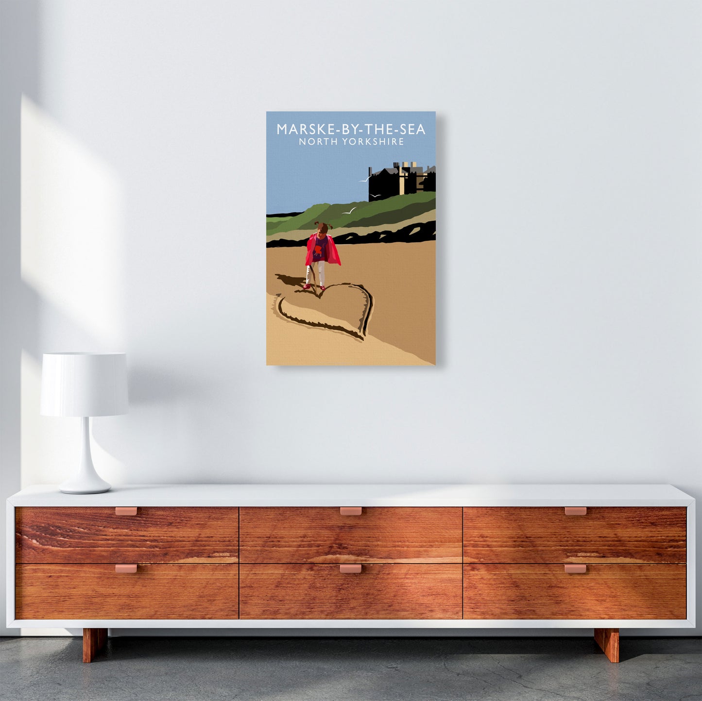 Marske-By-The-Sea North Yorkshire Travel Art Print by Richard O'Neill A2 Canvas
