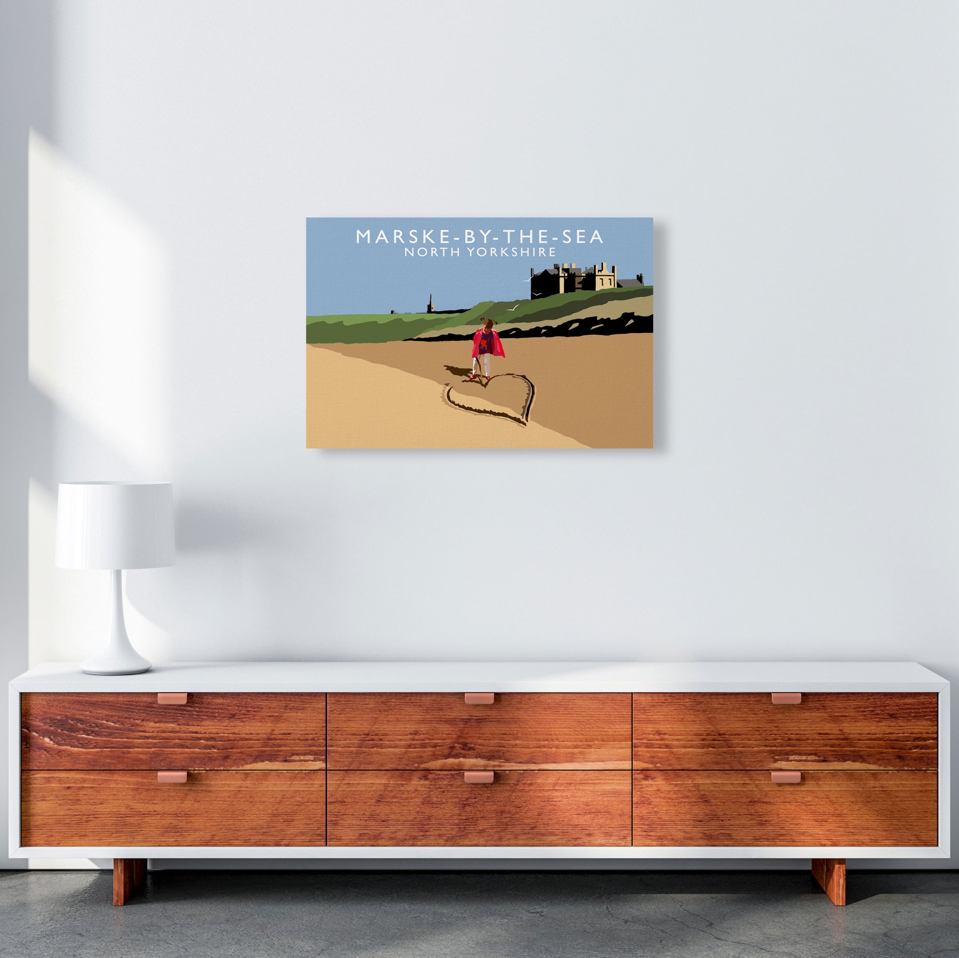 Marske-By-The-Sea North Yorkshire Travel Art Print by Richard O'Neill A2 Canvas