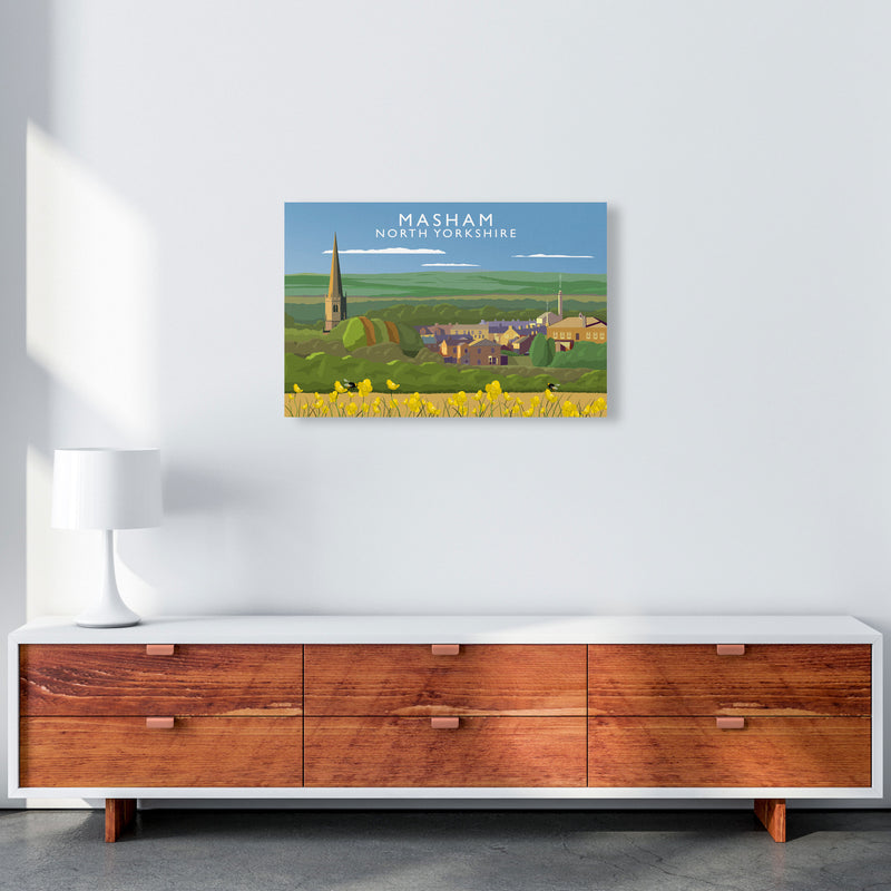 Masham North Yorkshire Travel Art Print by Richard O'Neill, Framed Wall Art A2 Canvas
