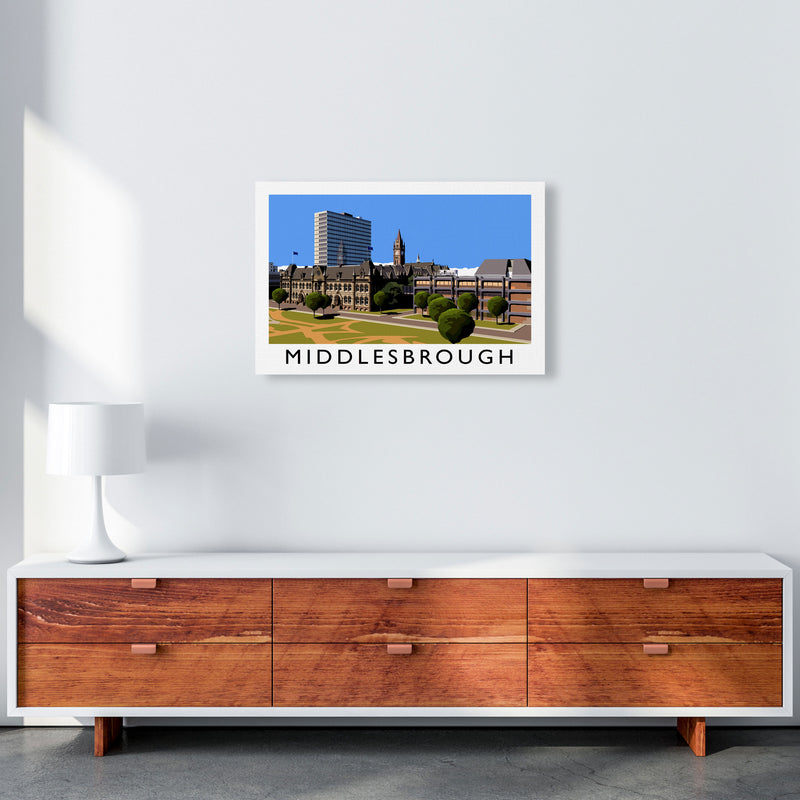 Middlesbrough Travel Art Print by Richard O'Neill, Framed Wall Art A2 Canvas