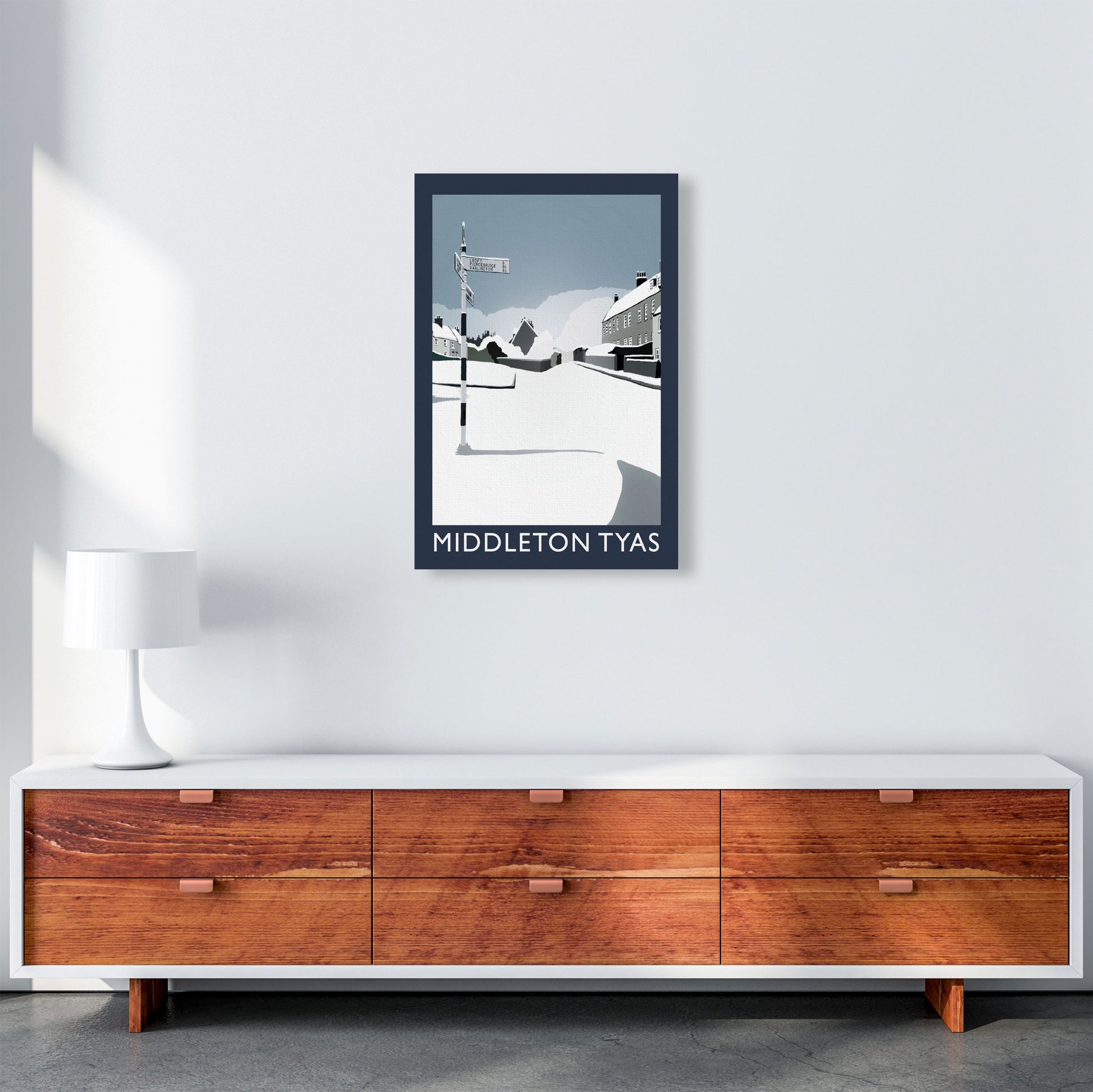 Middleton Tyas Travel Art Print by Richard O'Neill, Framed Wall Art A2 Canvas