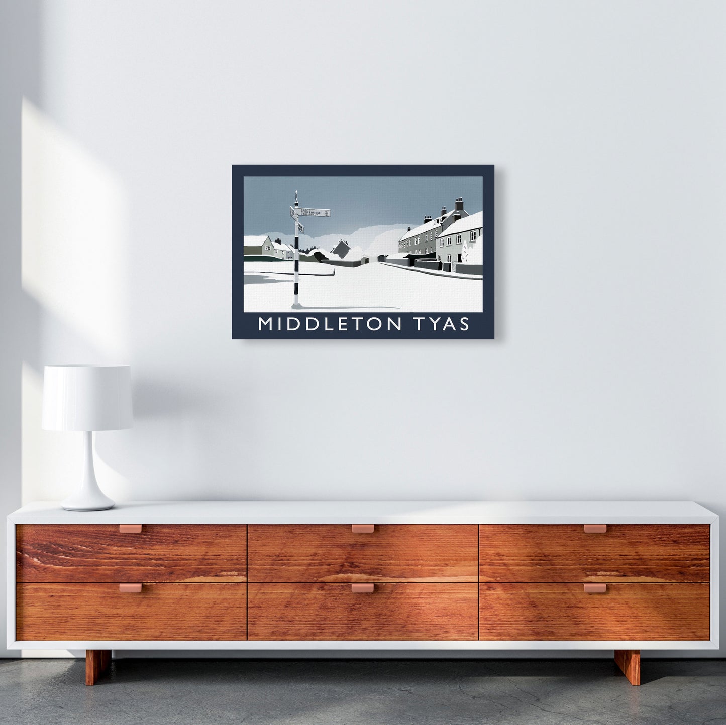 Middleton Tyas Travel Art Print by Richard O'Neill, Framed Wall Art A2 Canvas