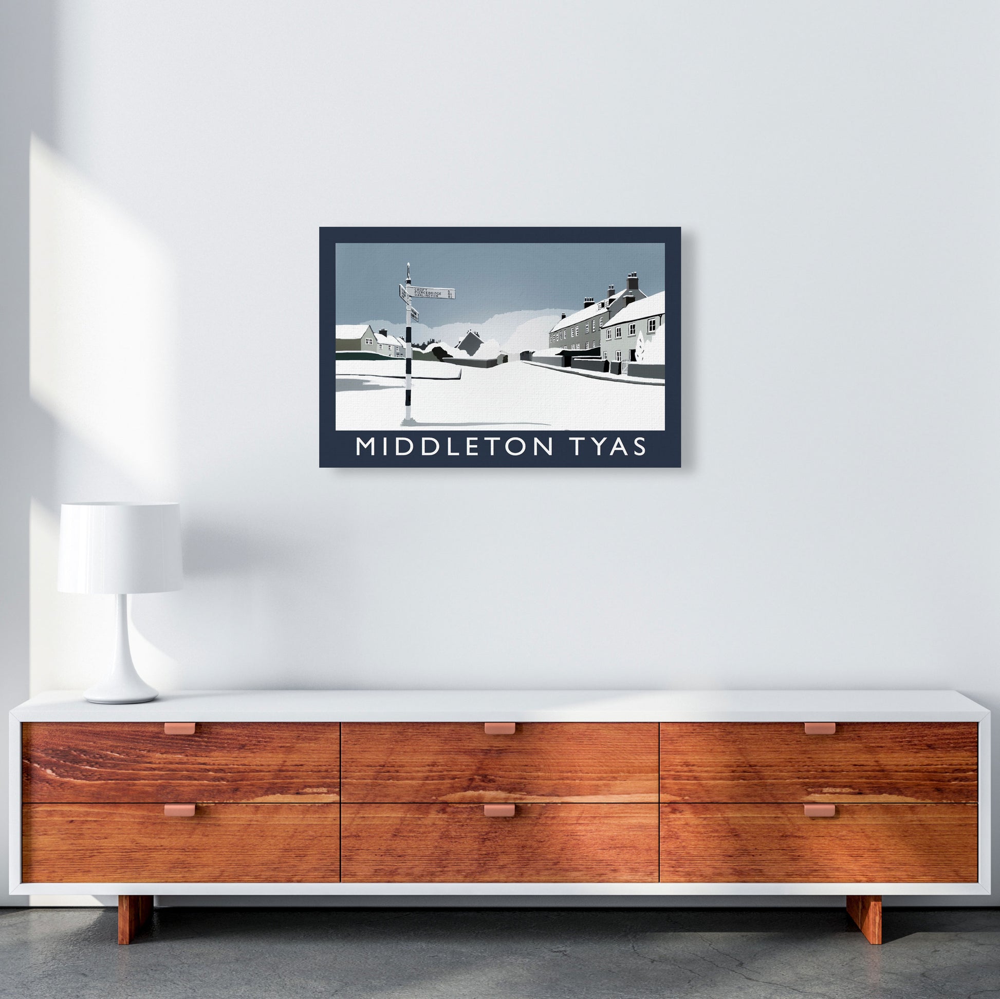 Middleton Tyas Travel Art Print by Richard O'Neill, Framed Wall Art A2 Canvas