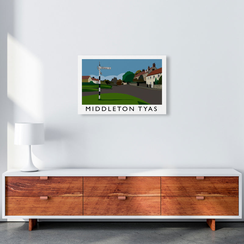 Middleton Tyas Travel Art Print by Richard O'Neill, Framed Wall Art A2 Canvas