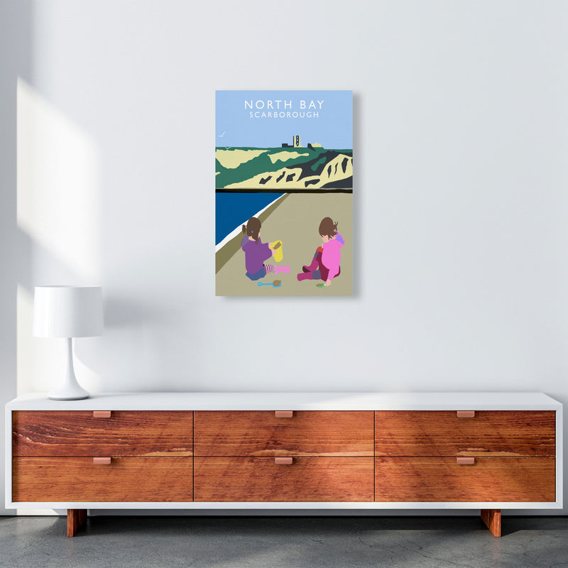 North Bay Scarborough Travel Art Print by Richard O'Neill, Framed Wall Art A2 Canvas