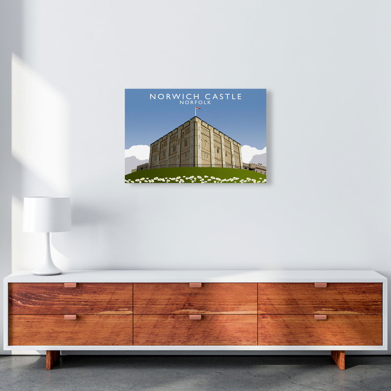 Norwich Castle Norfolk Travel Art Print by Richard O'Neill, Framed Wall Art A2 Canvas