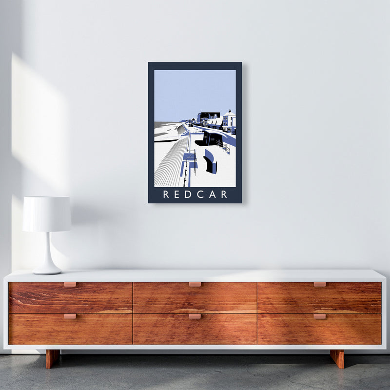 Redcar Travel Art Print by Richard O'Neill, Framed Wall Art A2 Canvas