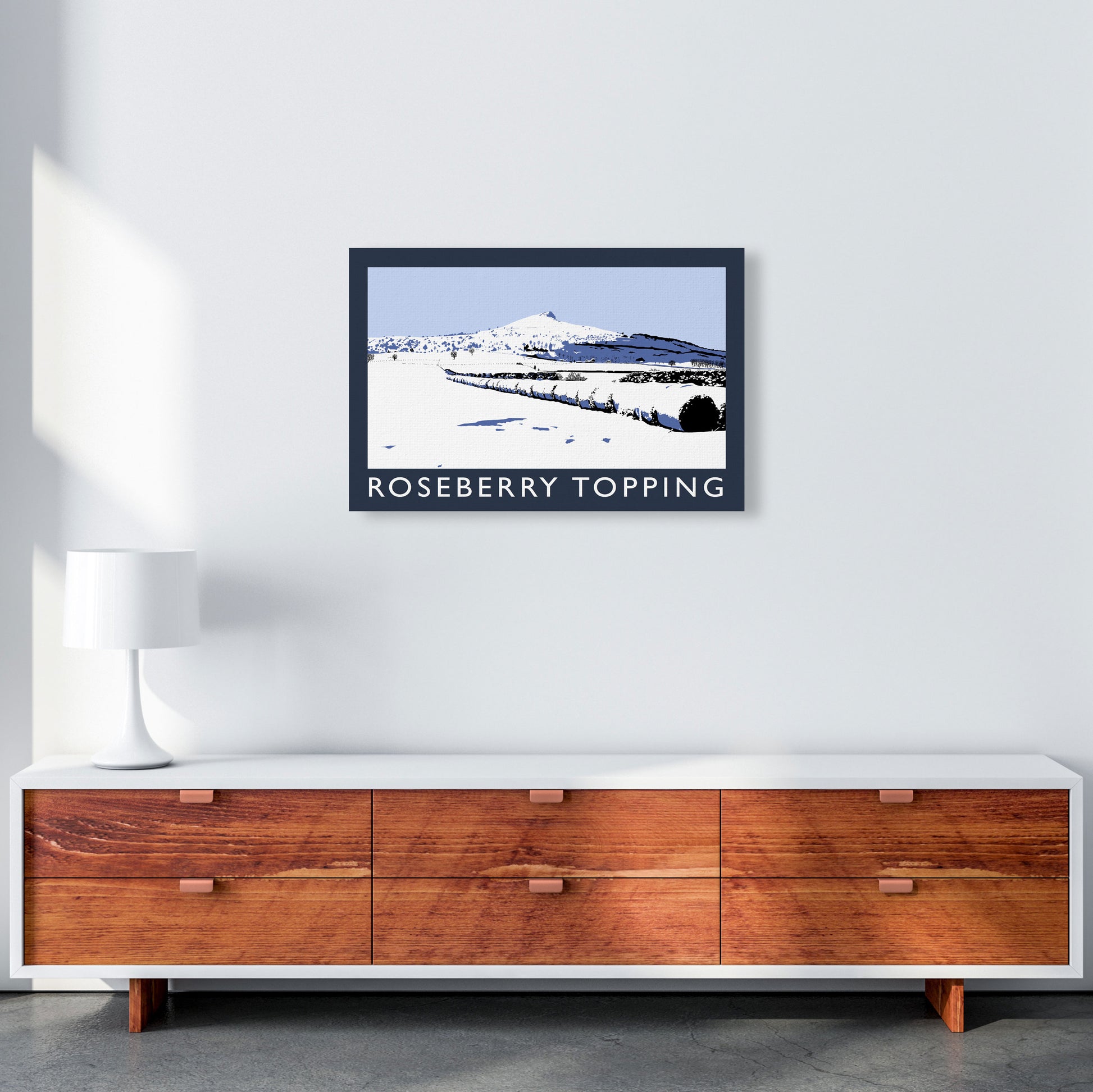 Roseberry Topping Travel Art Print by Richard O'Neill, Framed Wall Art A2 Canvas