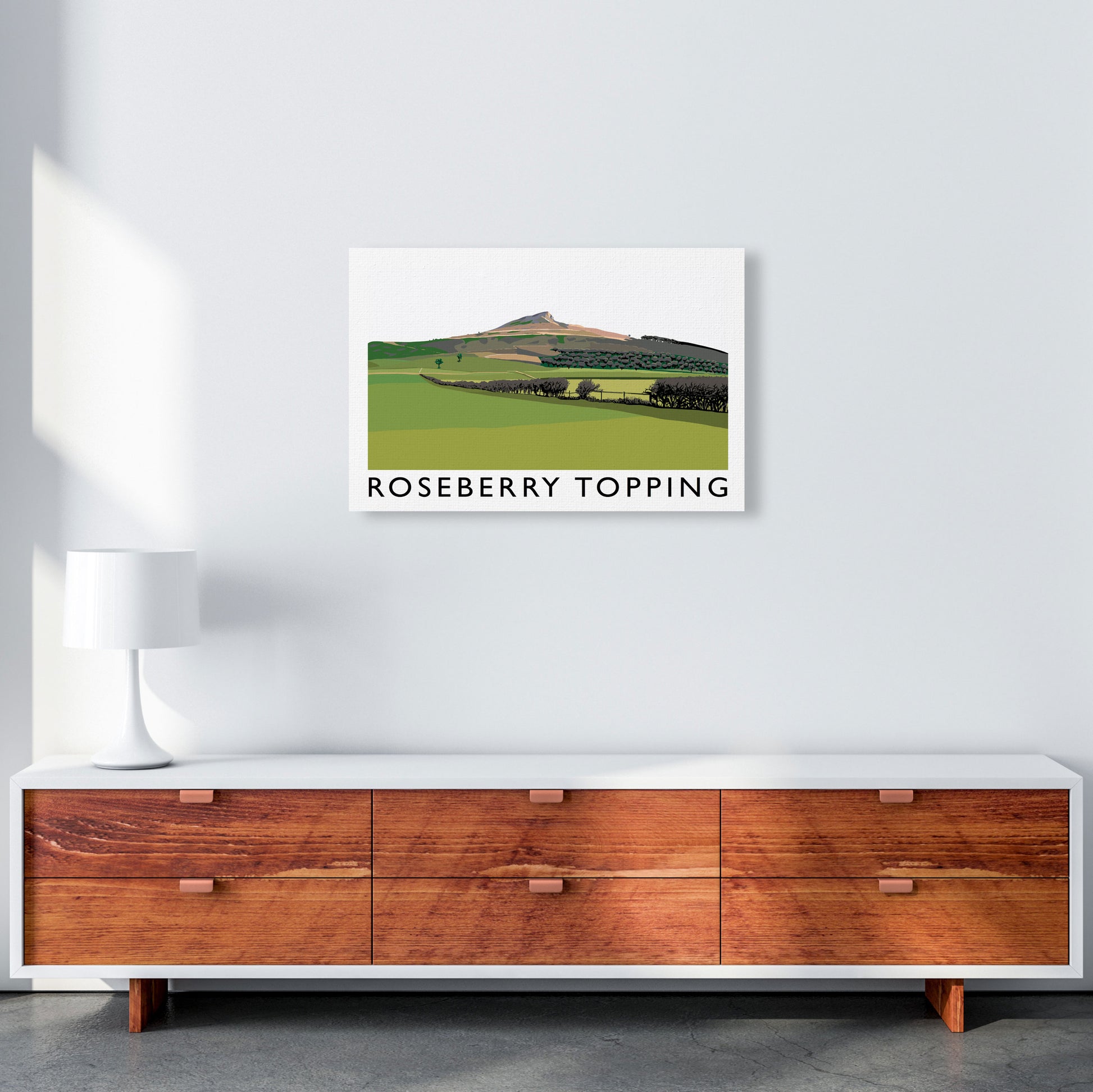 Roseberry Topping Art Print by Richard O'Neill, Framed Wall Art A2 Canvas