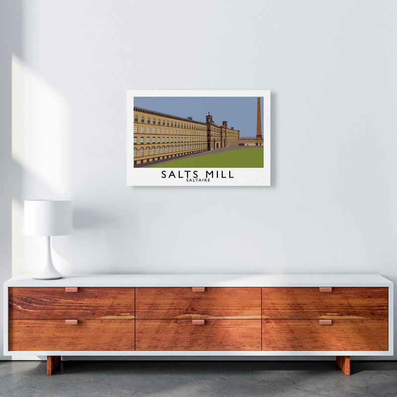 Salts Mill Travel Art Print by Richard O'Neill, Framed Wall Art A2 Canvas