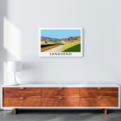 Sandsend Travel Art Print by Richard O'Neill, Framed Wall Art A2 Canvas