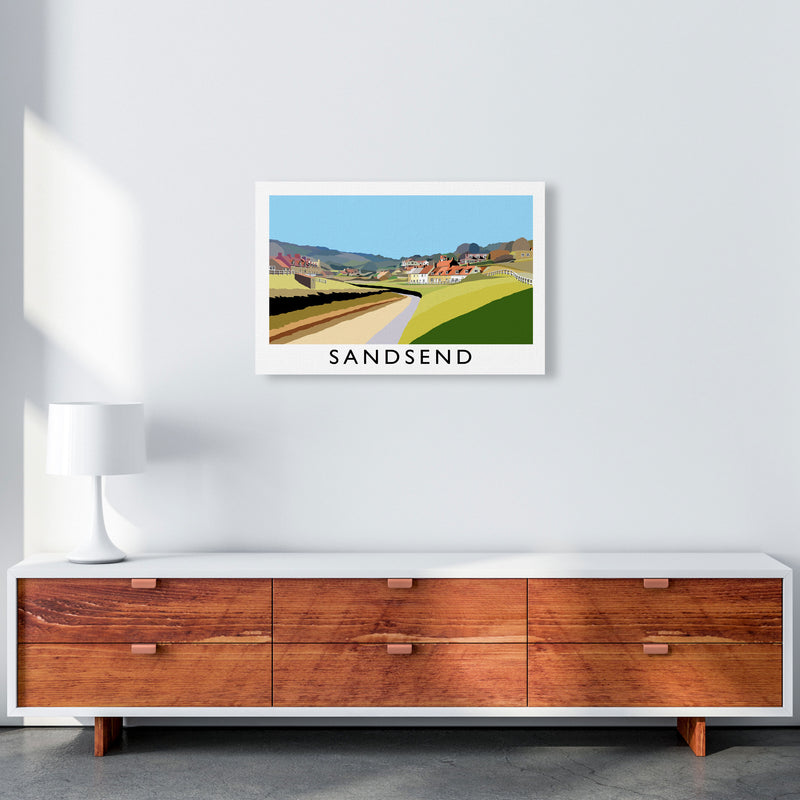 Sandsend Travel Art Print by Richard O'Neill, Framed Wall Art A2 Canvas