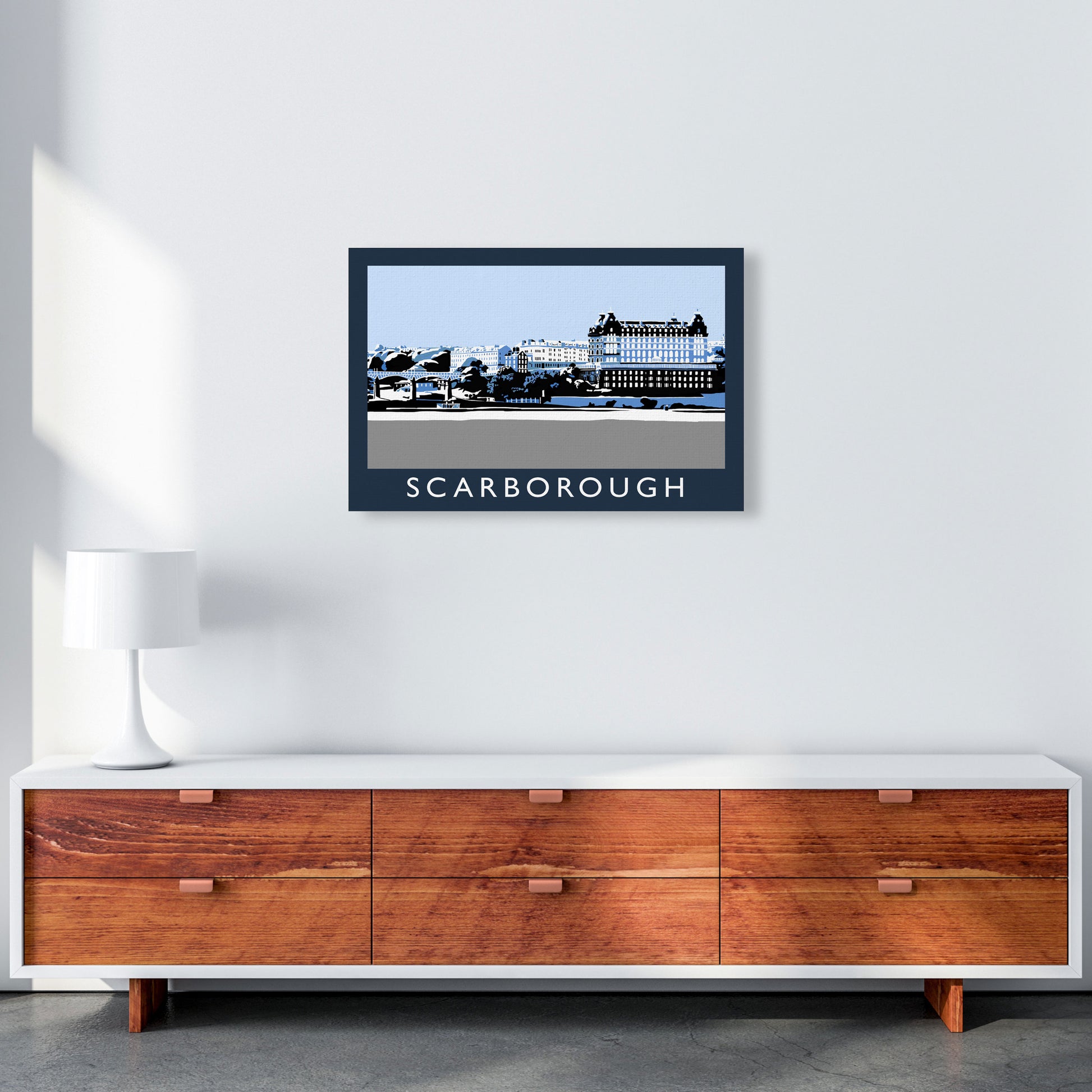 Scarborough Travel Art Print by Richard O'Neill, Framed Wall Art A2 Canvas