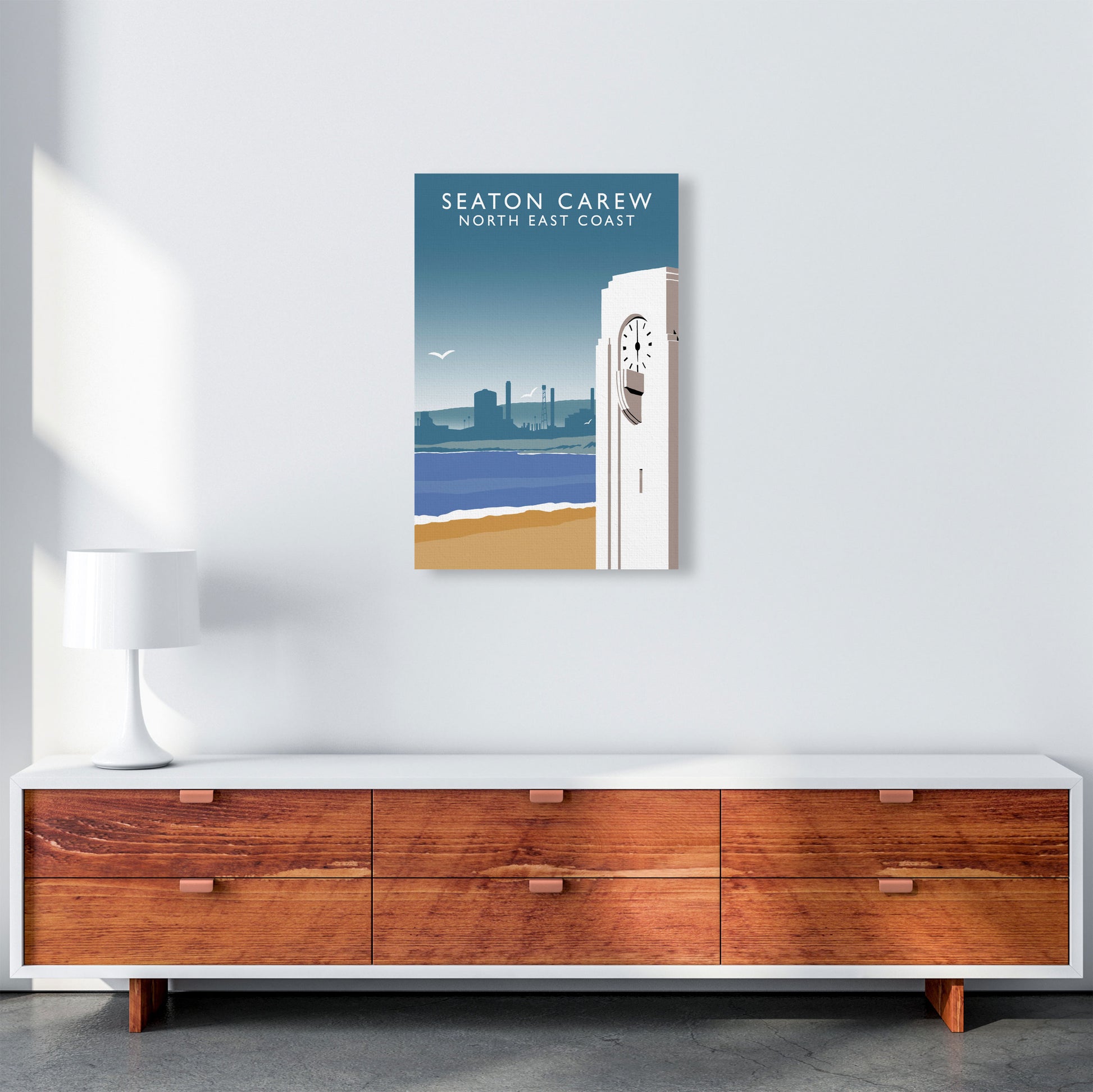 Seaton Carew North East Coast Travel Art Print by Richard O'Neill A2 Canvas
