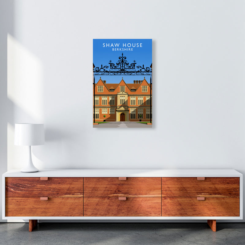 Shaw House Berkshire Travel Art Print by Richard O'Neill, Framed Wall Art A2 Canvas