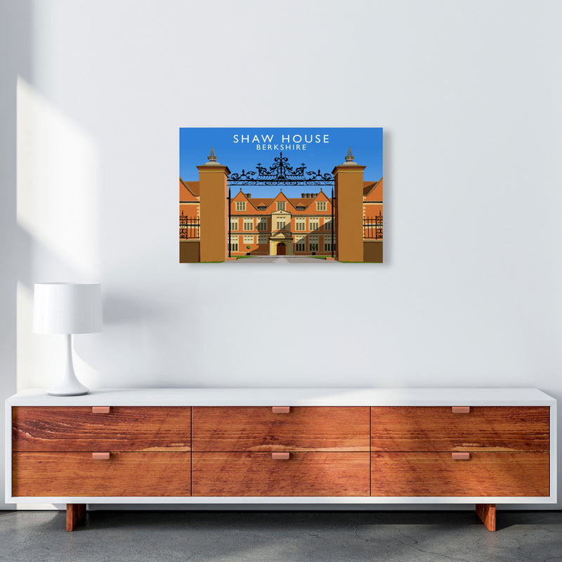 Shaw House Berkshire Travel Art Print by Richard O'Neill, Framed Wall Art A2 Canvas