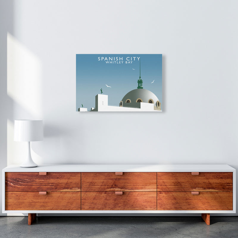 Spanish City Whitley Bay Framed Digital Art Print by Richard O'Neill A2 Canvas