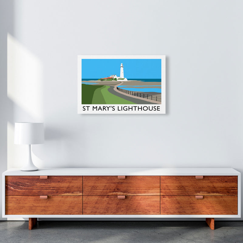 St Mary's Lighthouse Travel Art Print by Richard O'Neill A2 Canvas