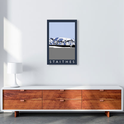 Staithes Travel Art Print by Richard O'Neill, Framed Wall Art A2 Canvas