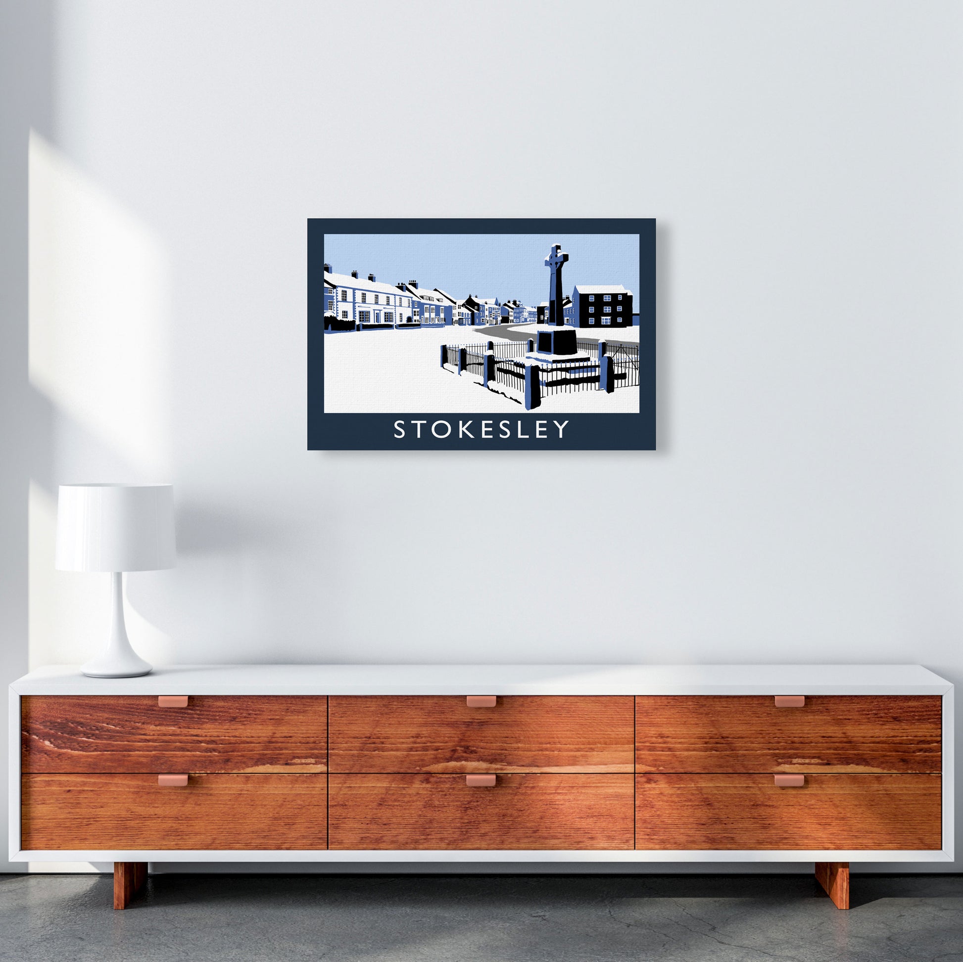 Stokesley Travel Art Print by Richard O'Neill, Framed Wall Art A2 Canvas