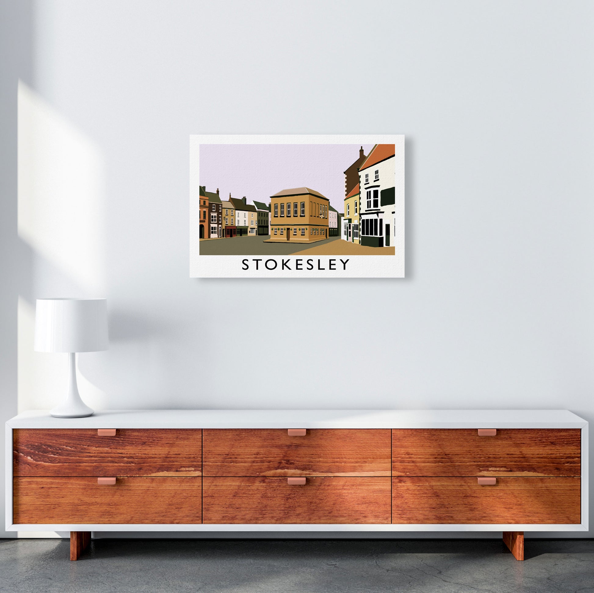 Stokesley Travel Art Print by Richard O'Neill, Framed Wall Art A2 Canvas