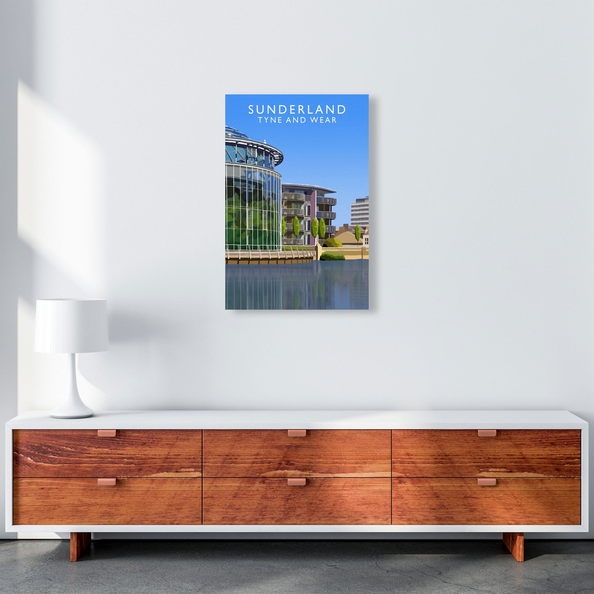 Sunderland Tyne and Wear Art Print by Richard O'Neill, Framed Wall Art A2 Canvas
