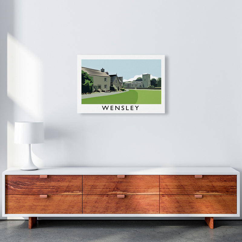 Wensley Travel Art Print by Richard O'Neill, Framed Wall Art A2 Canvas