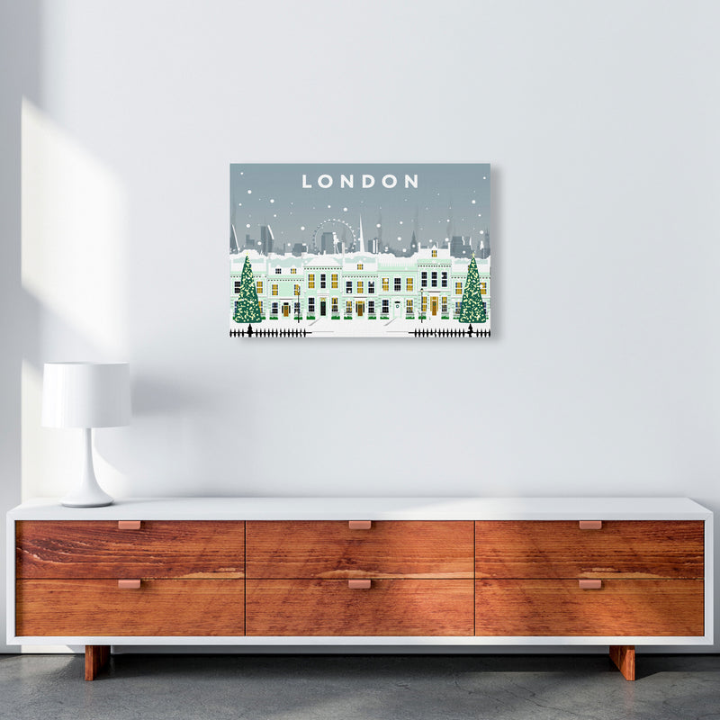 London Cherry Tree Lane In Snow by Richard O'Neill A2 Canvas
