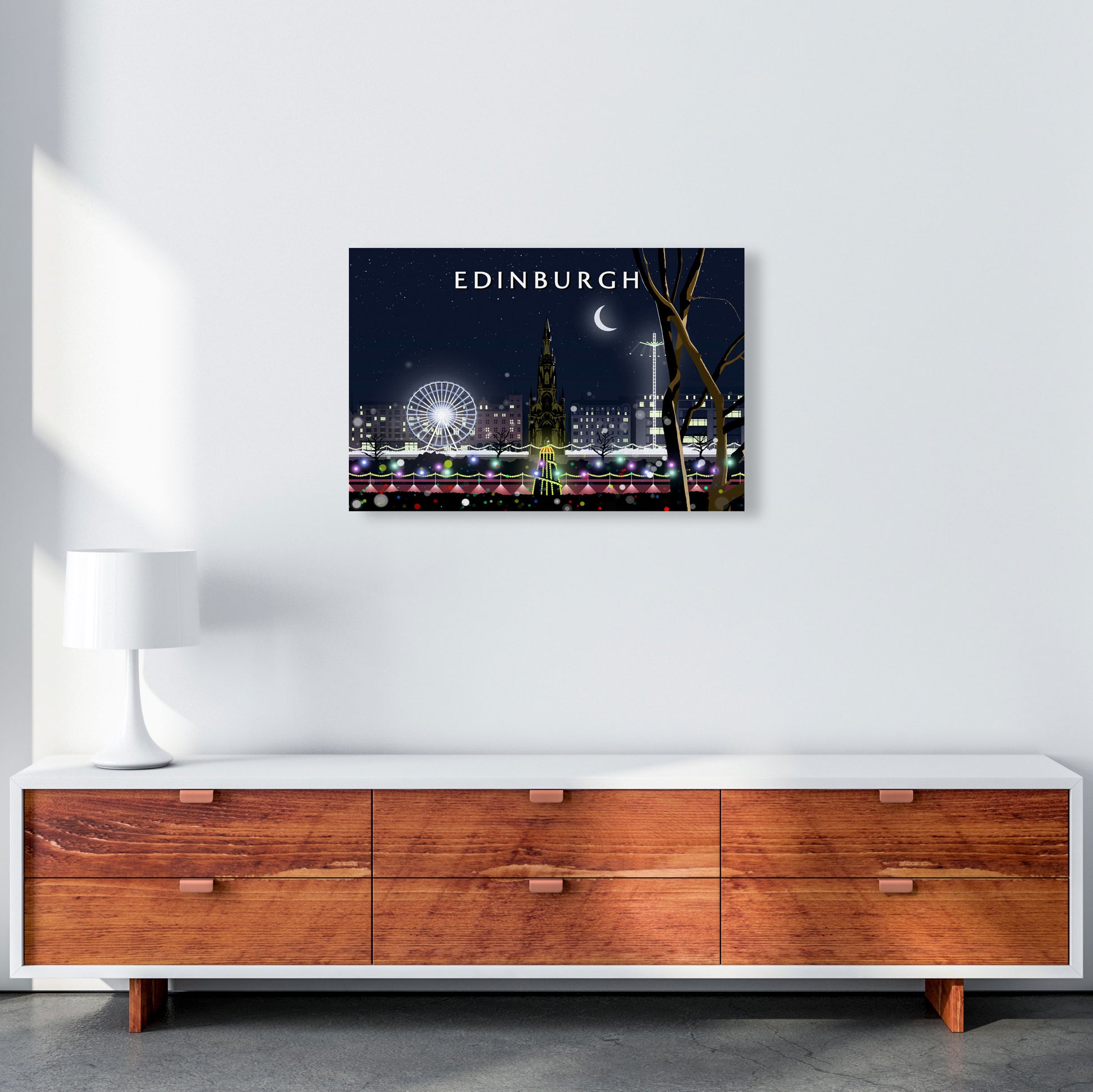 Edinburgh Night by Richard O'Neill A2 Canvas