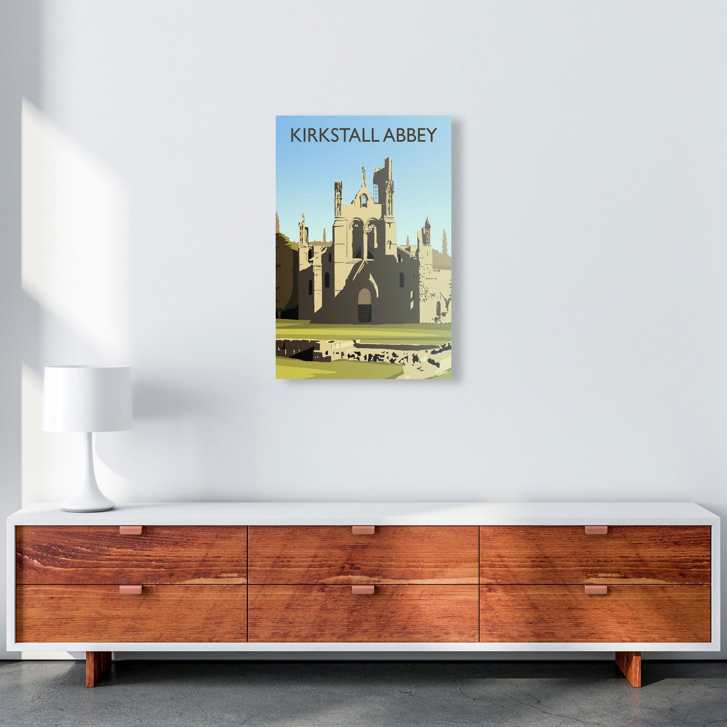 Kirkstall Abbey portrait by Richard O'Neill A2 Canvas