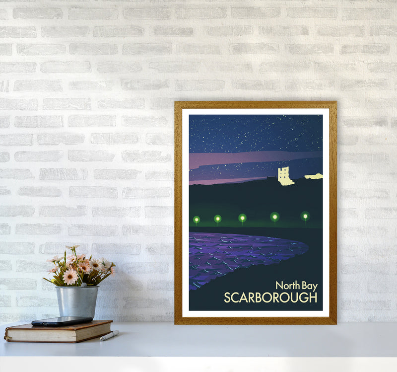 North Bay, Scarborough (Night) Portrait Art Print by Richard O'Neill A2 Print Only