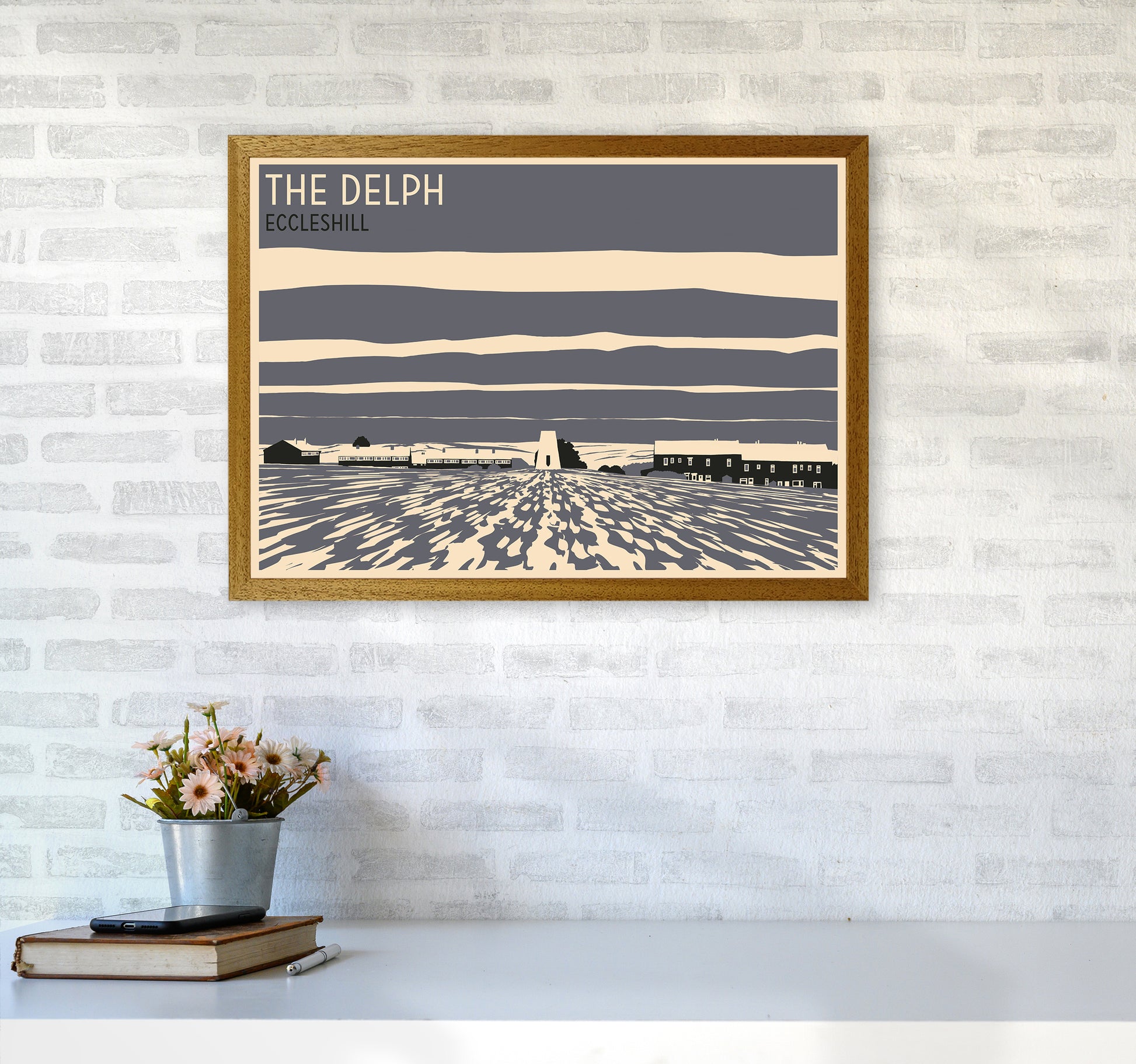 The Delph, Eccleshill Travel Art Print by Richard O'Neill A2 Print Only