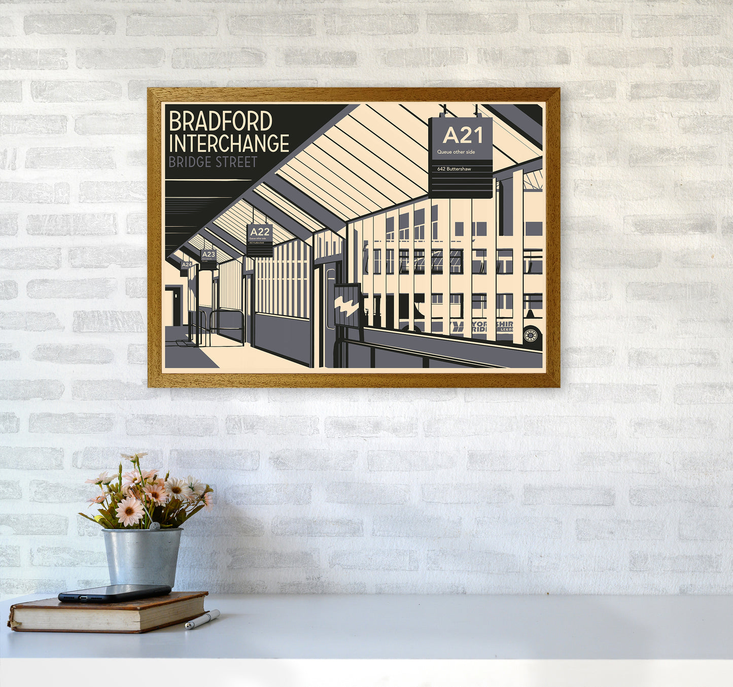 Bradford Interchange, Bridge Street Travel Art Print by Richard O'Neill A2 Print Only