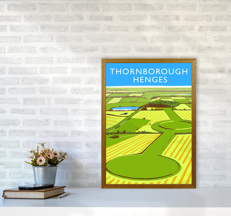 Thornborough Henges portrait Travel Art Print by Richard O'Neill A2 Print Only