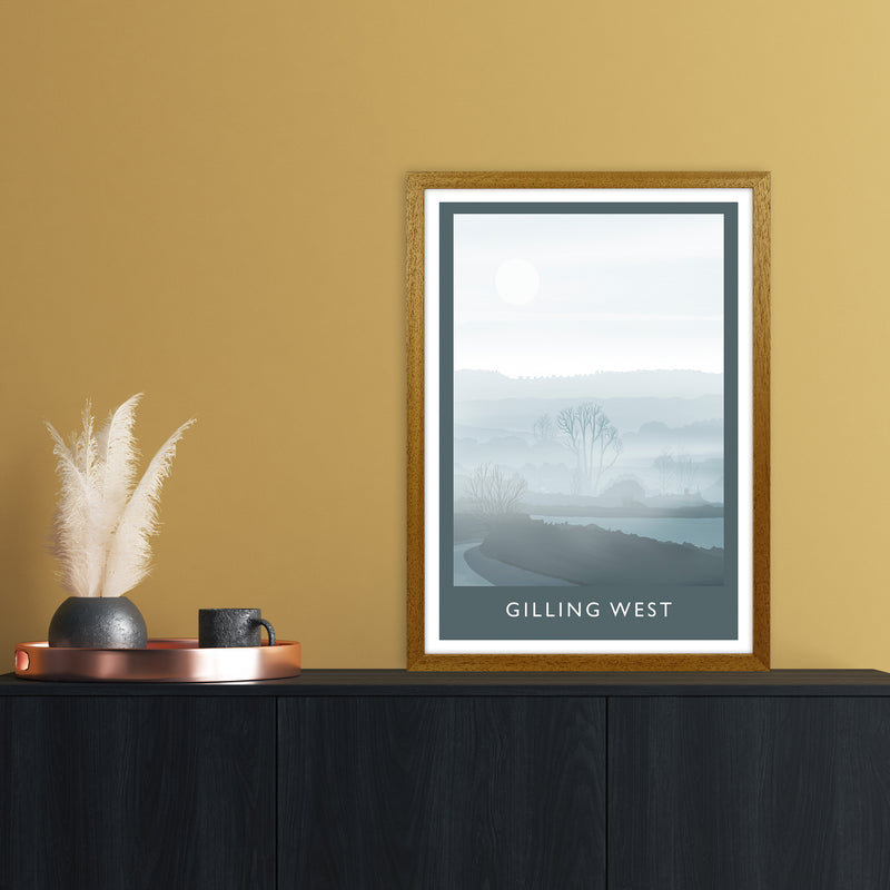Gilling West (Winter) Portrait Travel Art Print by Richard O'Neill A2 Print Only
