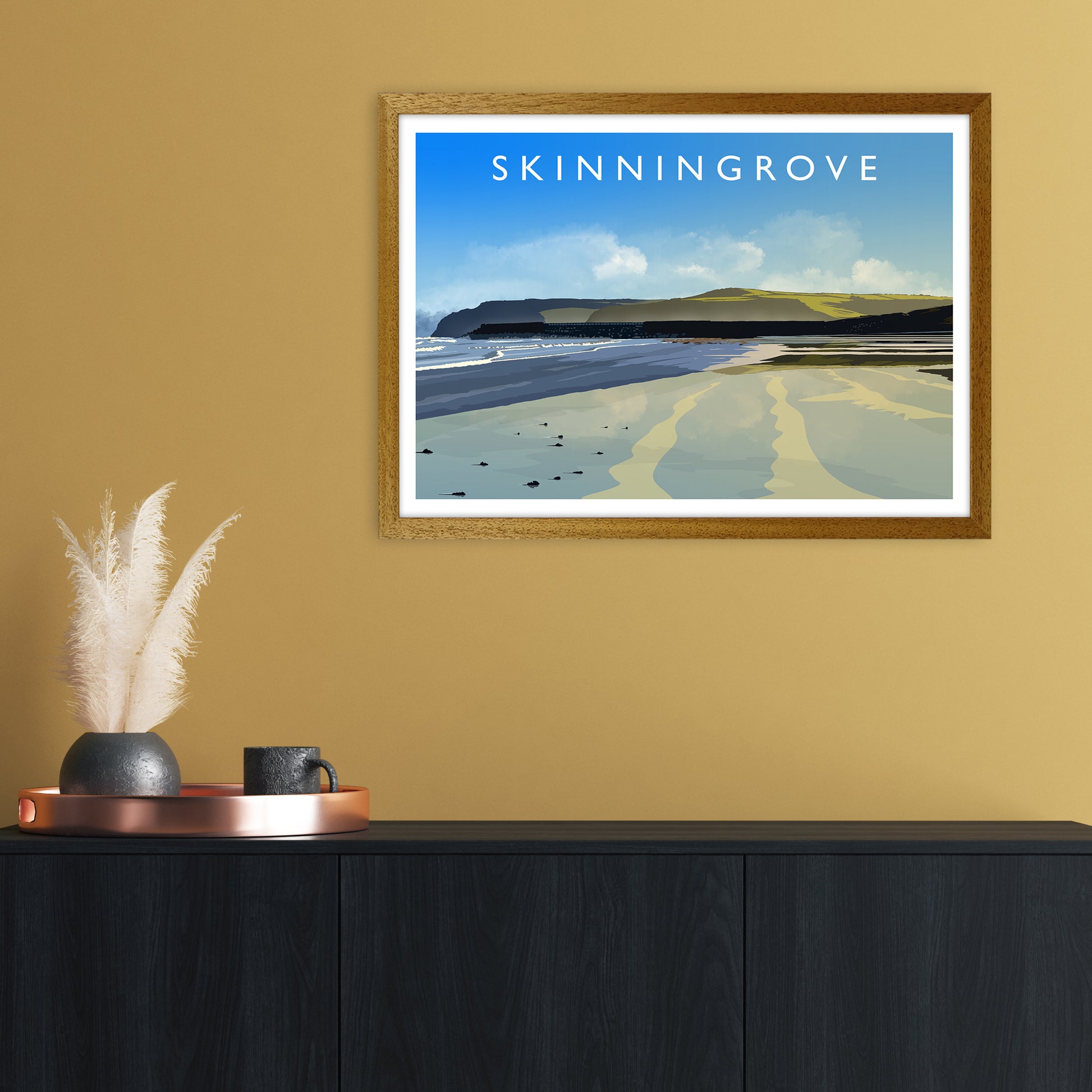 Skinningrove 2 Travel Art Print by Richard O'Neill A2 Print Only