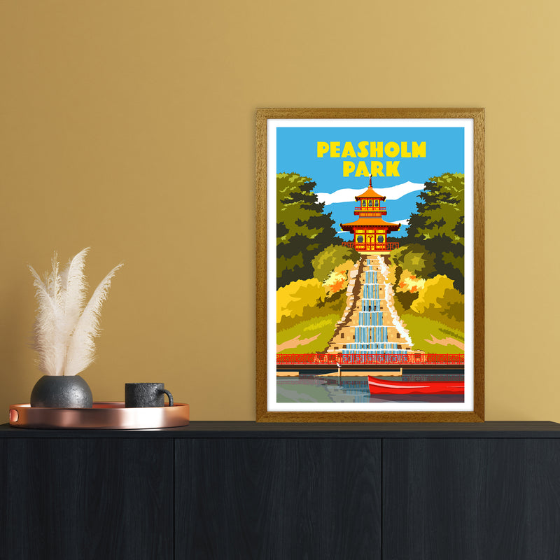 Peasholm Park Travel Art Print by Richard O'Neill A2 Print Only