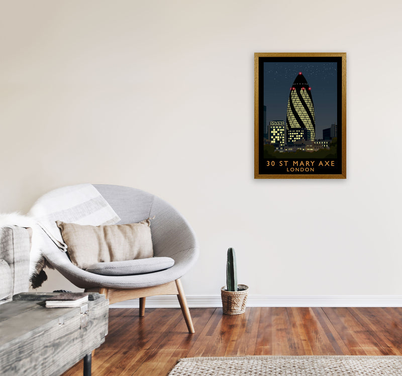 30 St Mary Axe London Travel Art Print by Richard O'Neill A2 Print Only